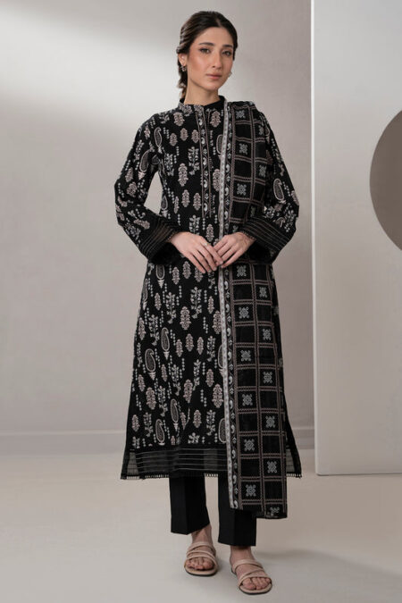 Zellbury 2-PC Digital Printed Unstitched Lawn Suit MonoChorme Collection