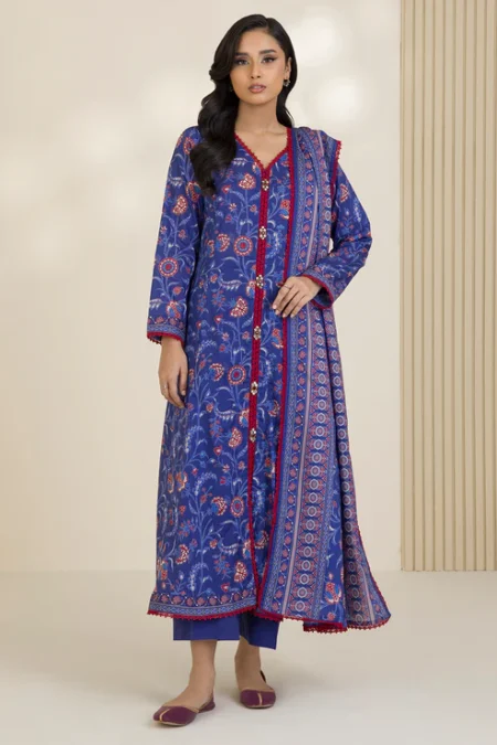 Zellbury 3-PC Digital Printed Vol 9 Unstitched Cotton Suit