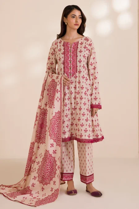 Zellbury 3-PC Digital Printed Vol 9 Unstitched Cotton Suit